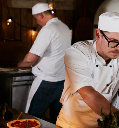 Chefs in the kitchen making food