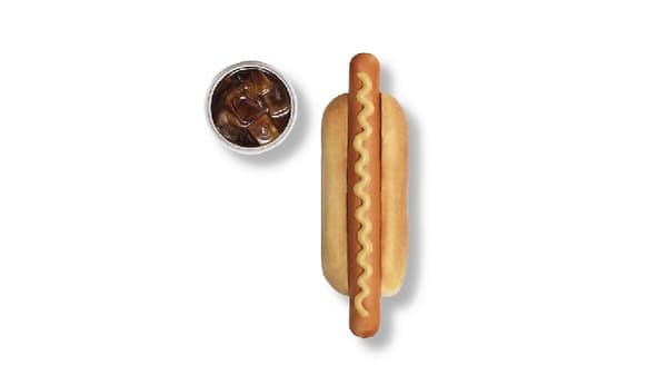 Chicken hotdog and soft drinks 