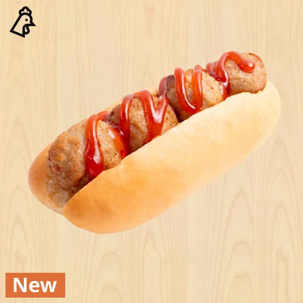Chicken meatball bun. $2.00.