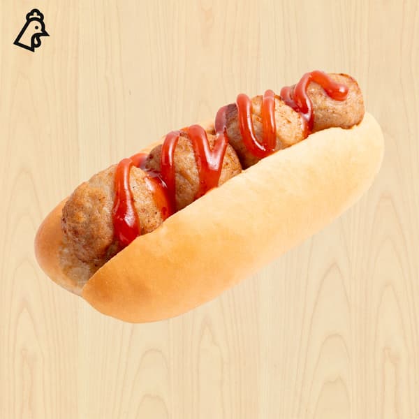Chicken meatball bun. $2.00.