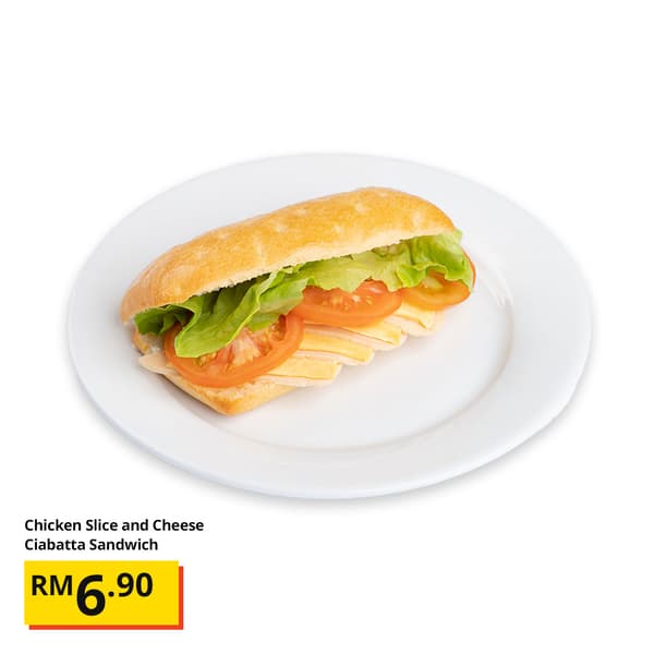 Chicken Slice and Cheese Ciabatta Sandwich