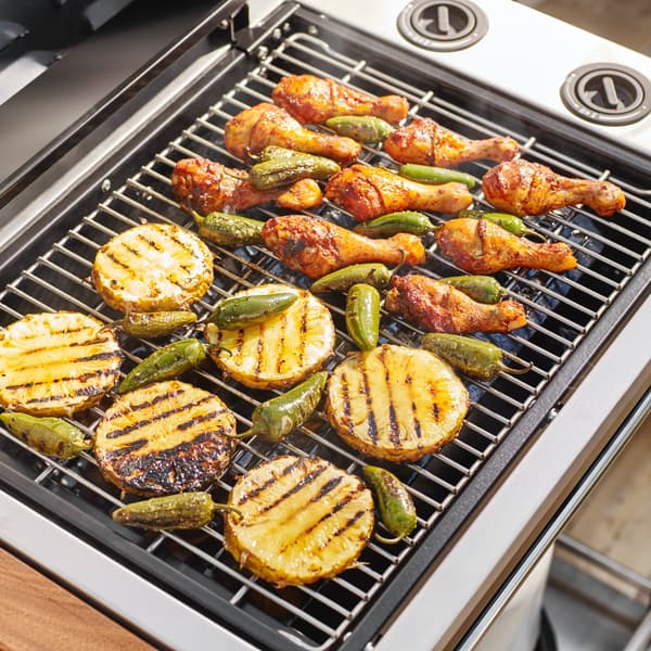 Chicken thighs glazed with pineapple and barbecue sauce