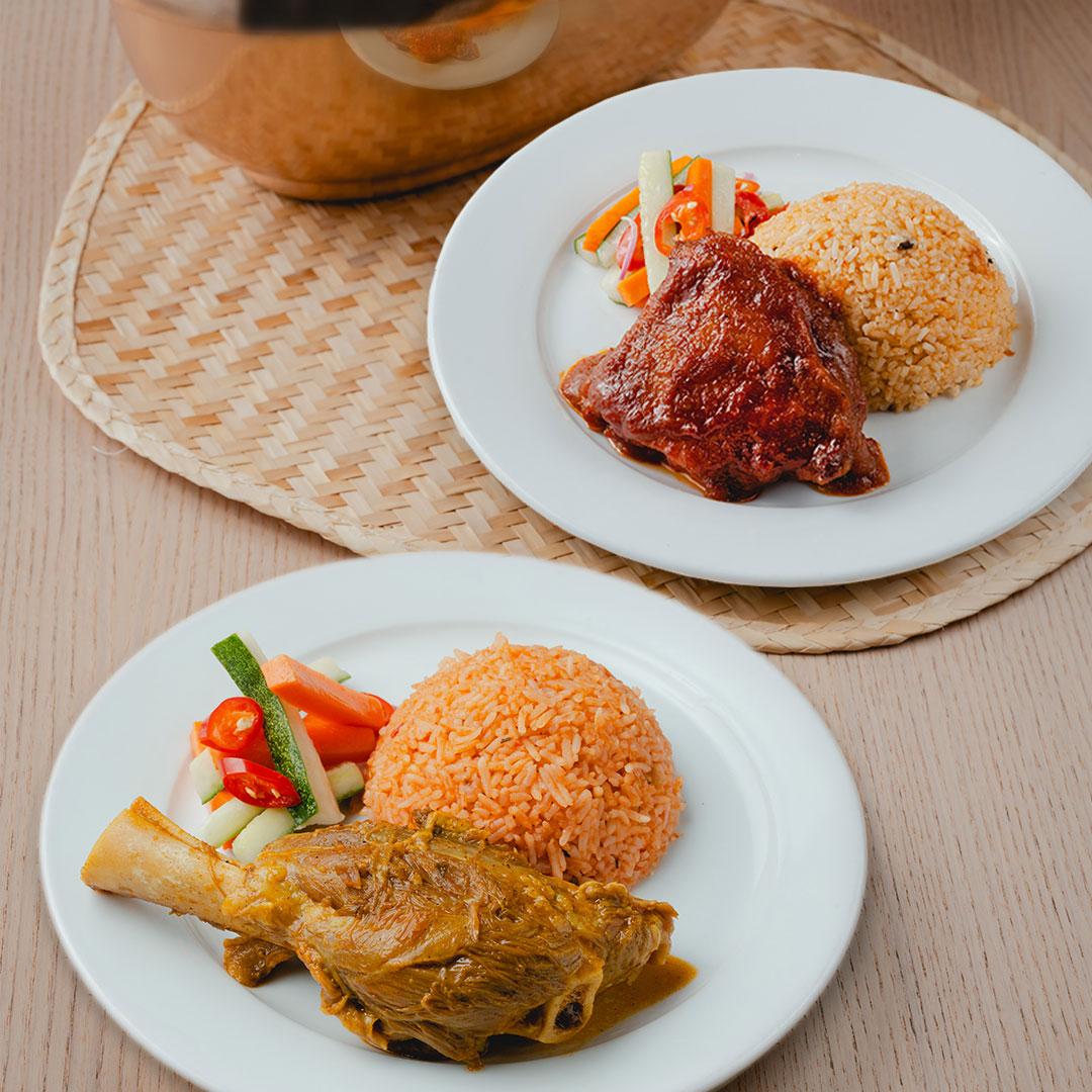 Chicken Tomato with Tomato Rice & Lamb Shank with Tomato Rice