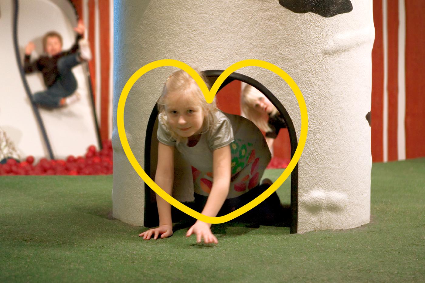 Child playing in Småland.
