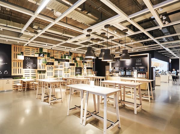 children grab their hotdog which is popular snack at IKEA Bistro