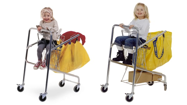 Children with shopping cart