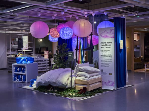 Children's bedroom at IKEA with colours and textures