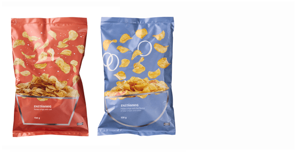 Chipsy solené a chipsy zakysaná smetana, cibule