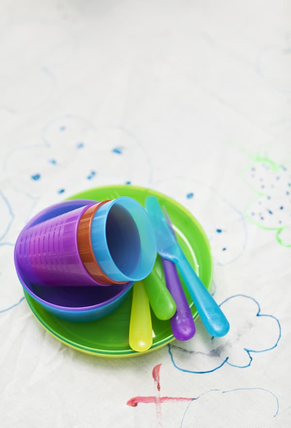 Choose plastic plates and cups for a picnic feel