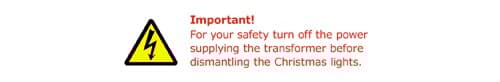 Christmas lighting product caution