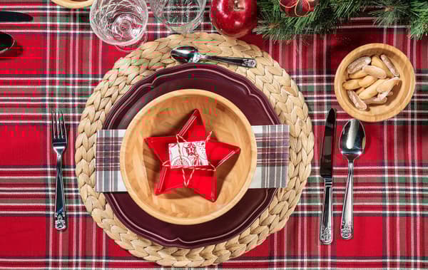 Christmas table decorations in different styles