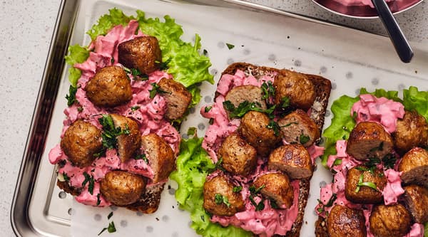 Classic Swedish meatball sandwich.