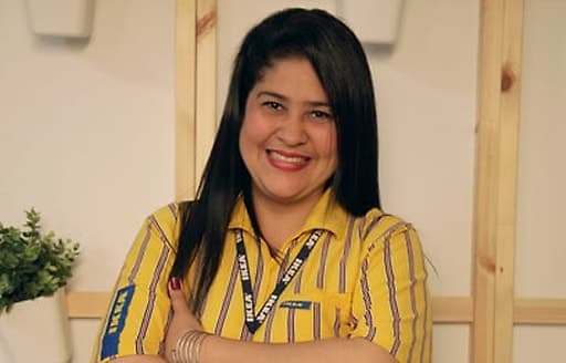 Claudia, a refugee in Spain, working at IKEA