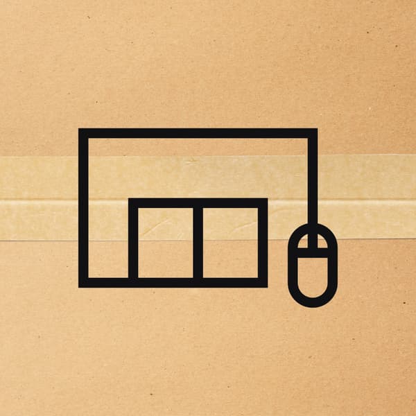 Click & Collect Piktogramm, das smybolisch ein Haus und eine Computermaus zeigt.