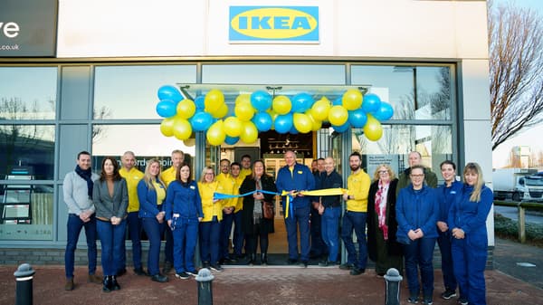 Cllr Marion Atkinson, Cabinet Member for Regeneration and Skills, Sefton Council and Richard Owen, Market Manager, IKEA Warrington, cutting the ribbon