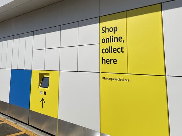 Close up of a Pick-up lockers at an IKEA store