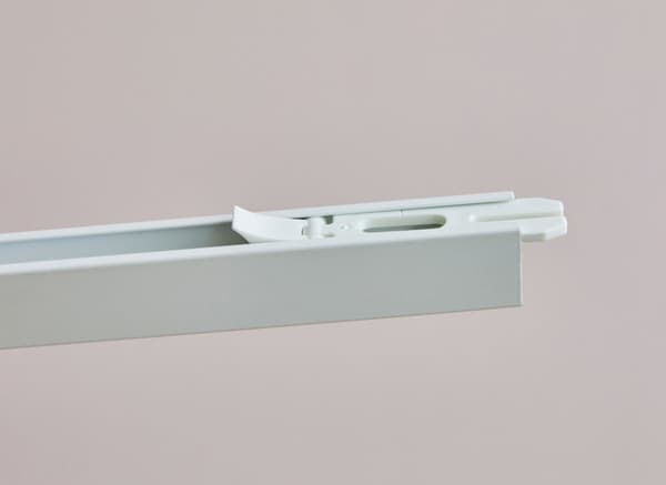 Close-up of a rail from the IKEA VIDGA track system.