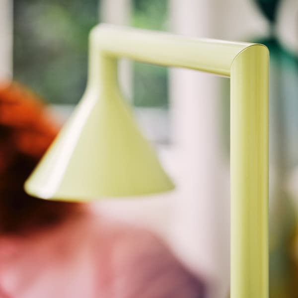 Close up shot of the IKEA PS 2026 lamp in shade yellow
