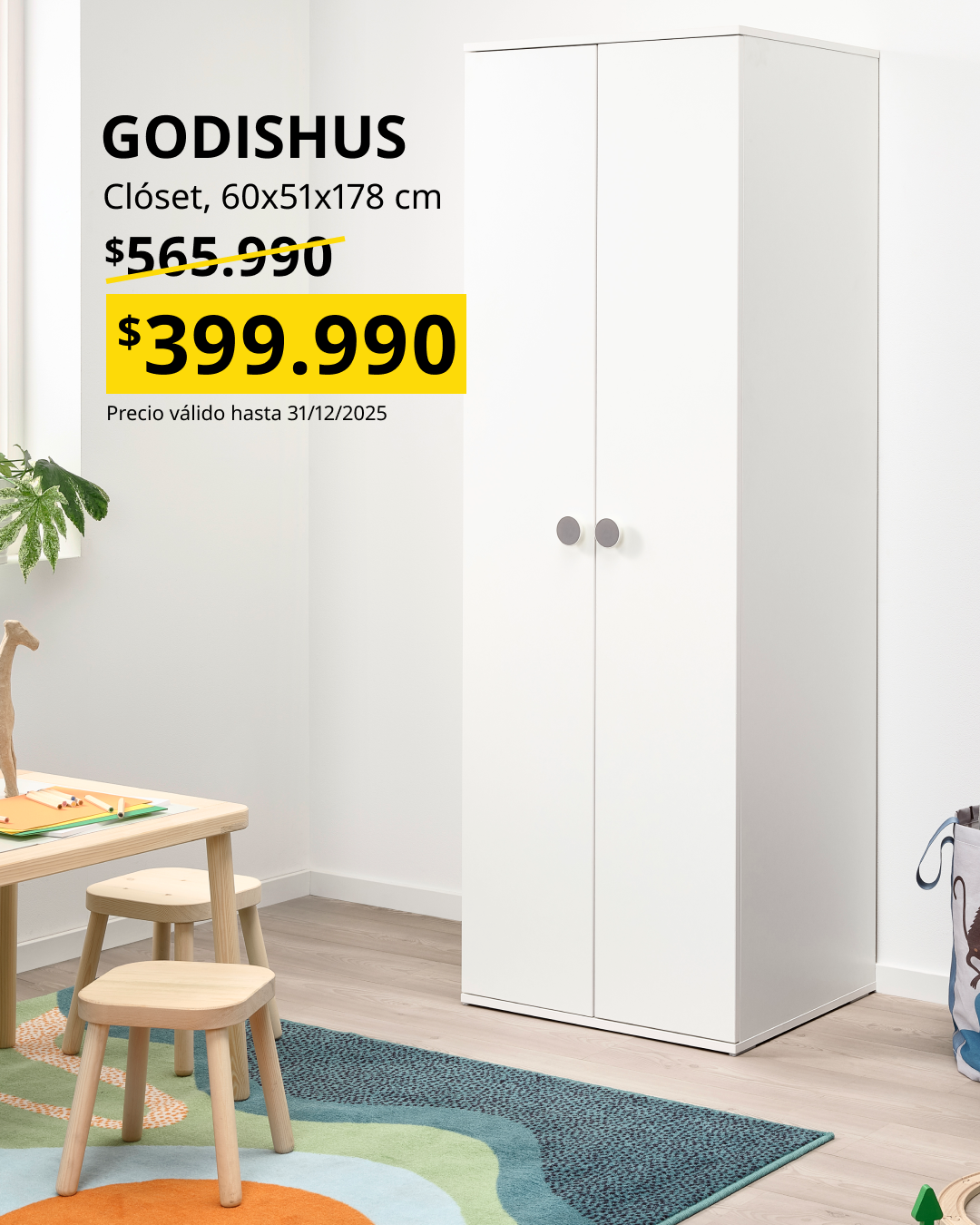 Closet para almacenar juegos y ropa de niños.