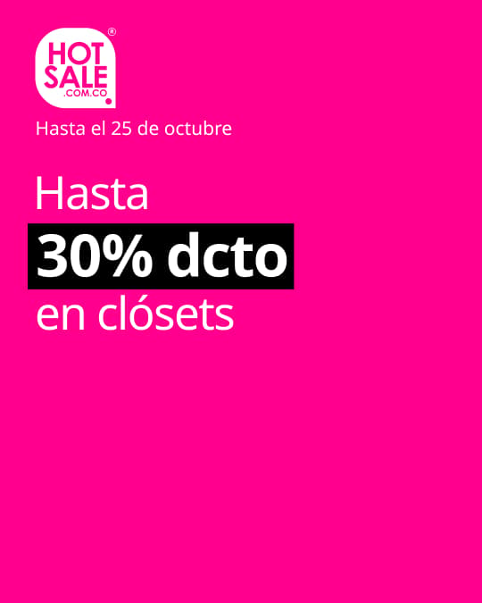 Clósets con hasta 30% dcto en Hot Sale.