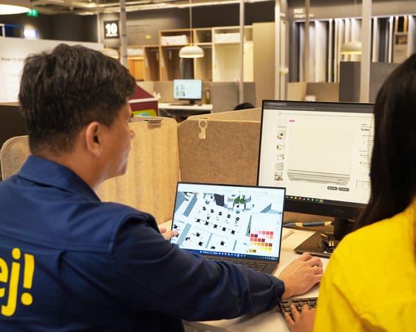 Co-worker in planning studio designing and planning a space for customer in Planning Studio in IKEA Pasay City Store Level 4