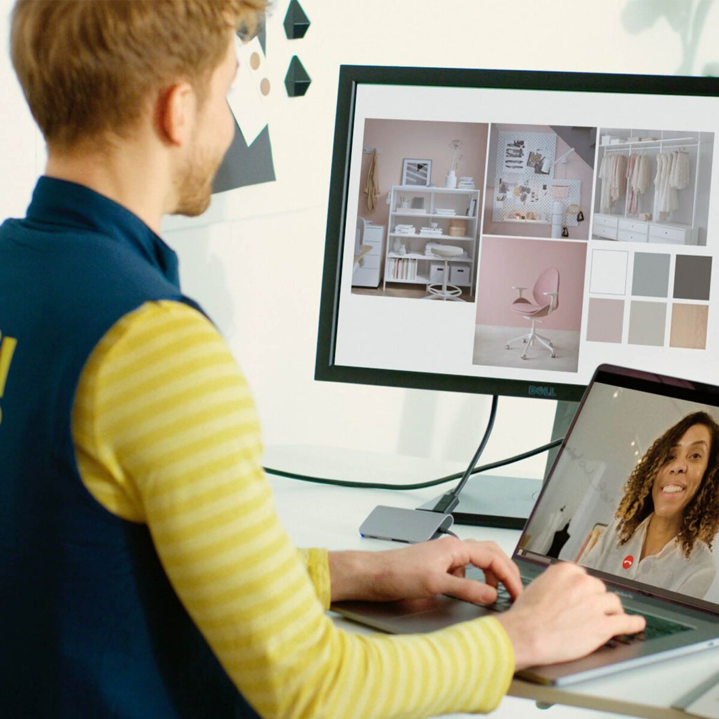 co-worker on computer