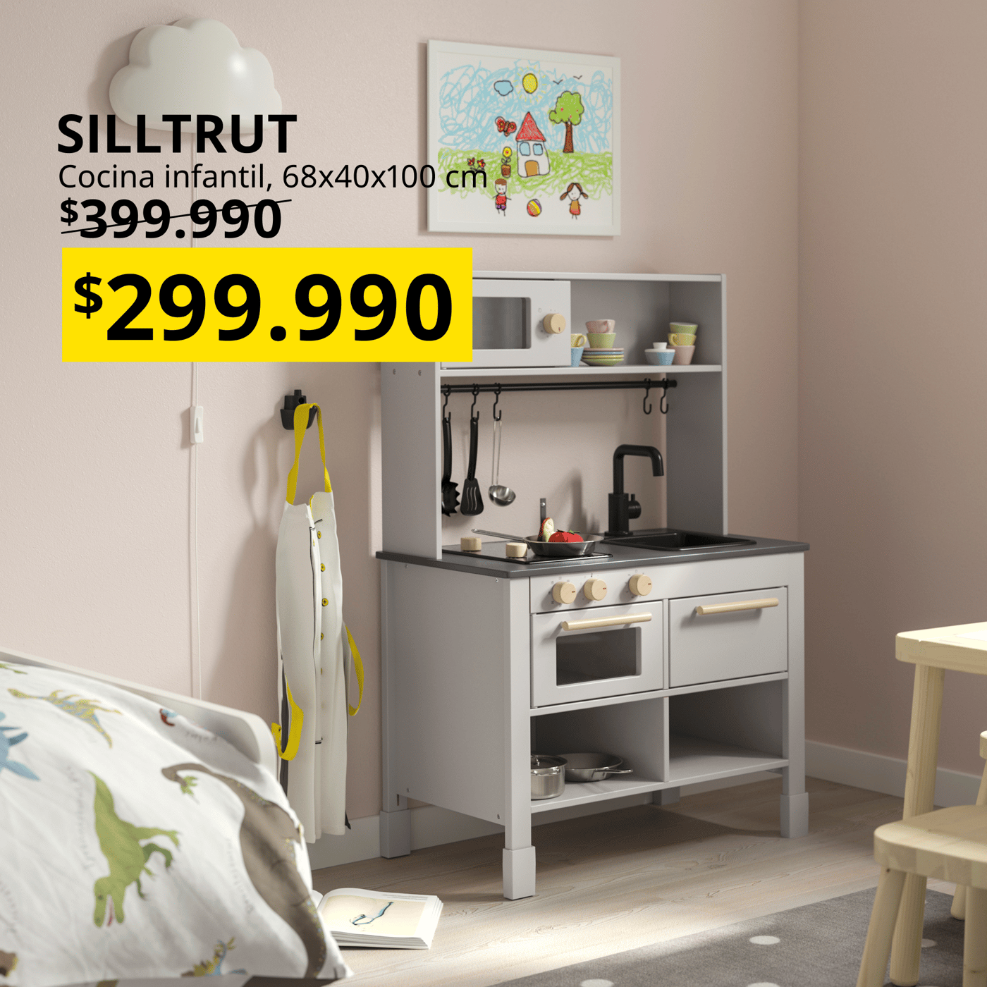 Cocina infantil gris SILLTRUT a precio especial