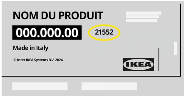 code fournisseur entouré en jaune à droite de la référence du produit