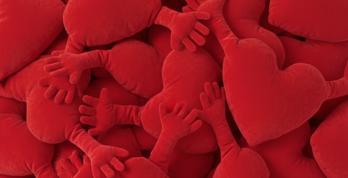 coeur rouge en peluche