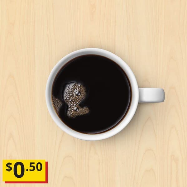 Coffee with $0.50 offer tag