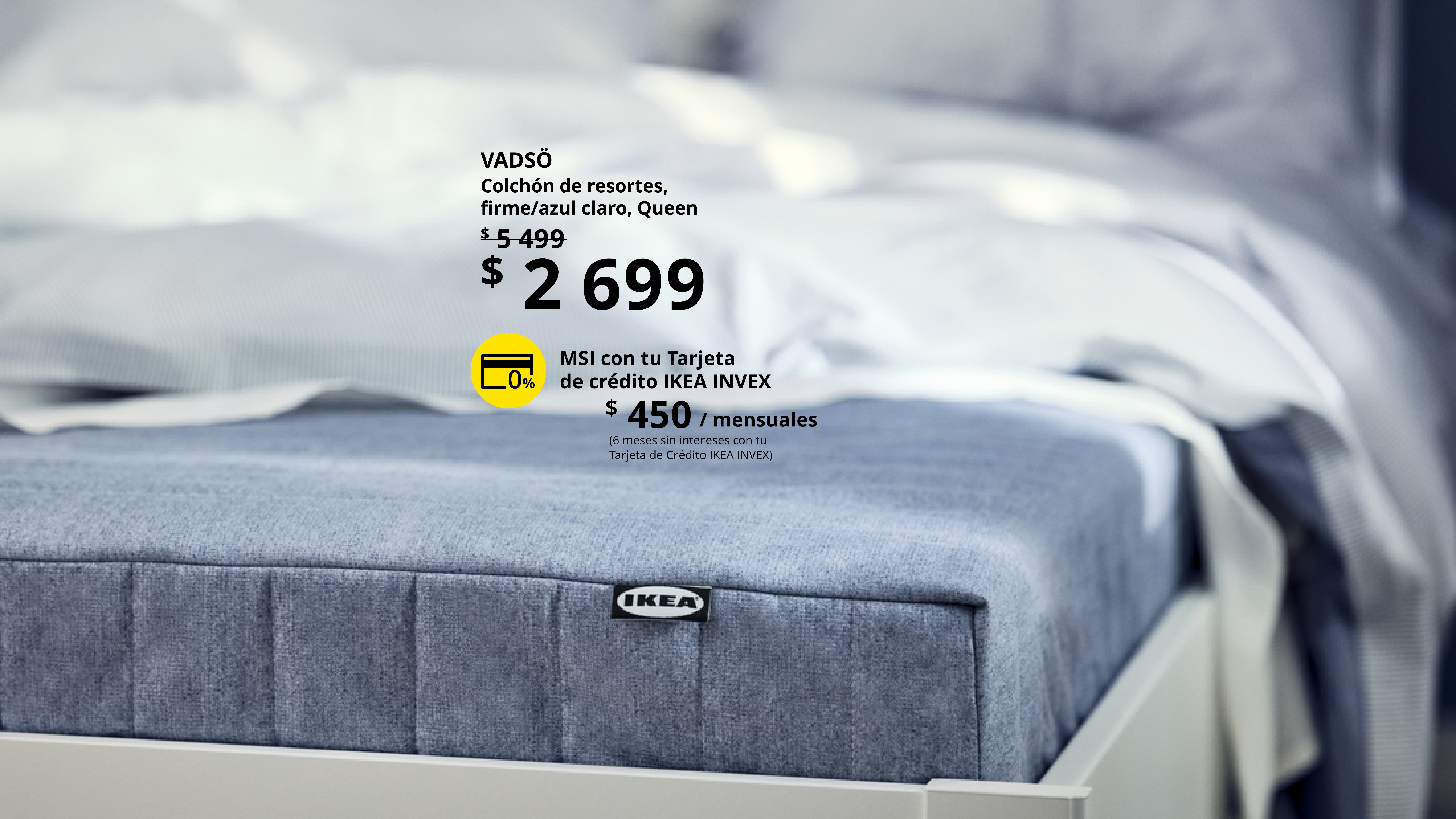 Colchón de resortes firme, azul