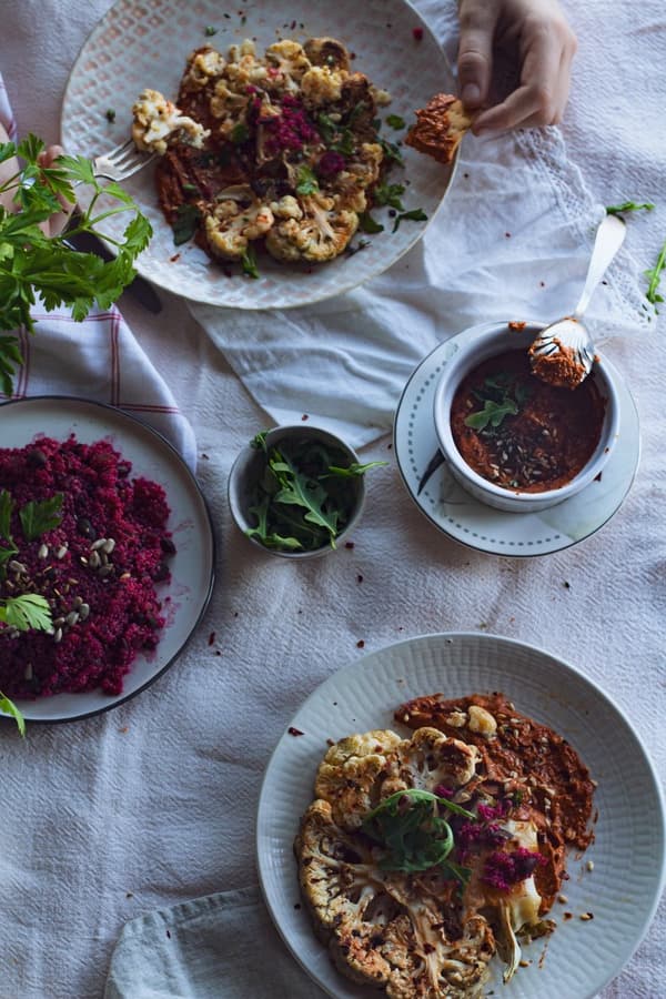 Coliflor asada a la parrilla