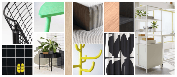 collage van moderne IKEA producten