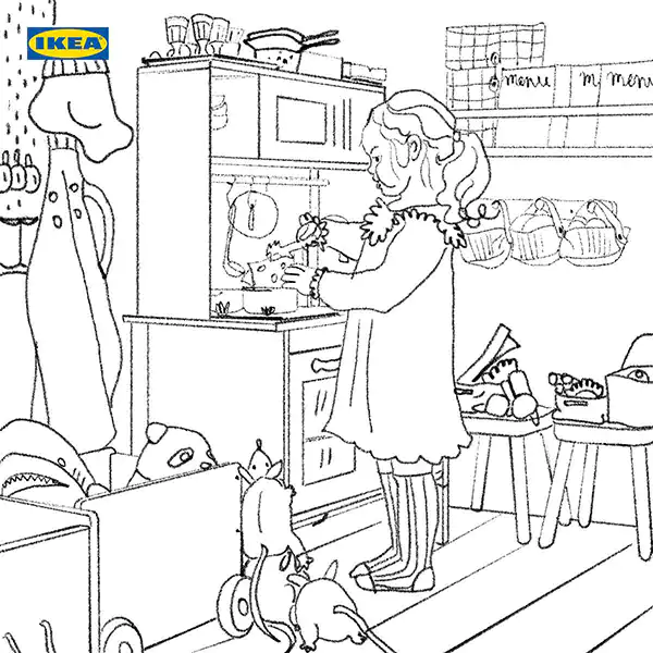 Coloriage d'une cuisine DUKTIG