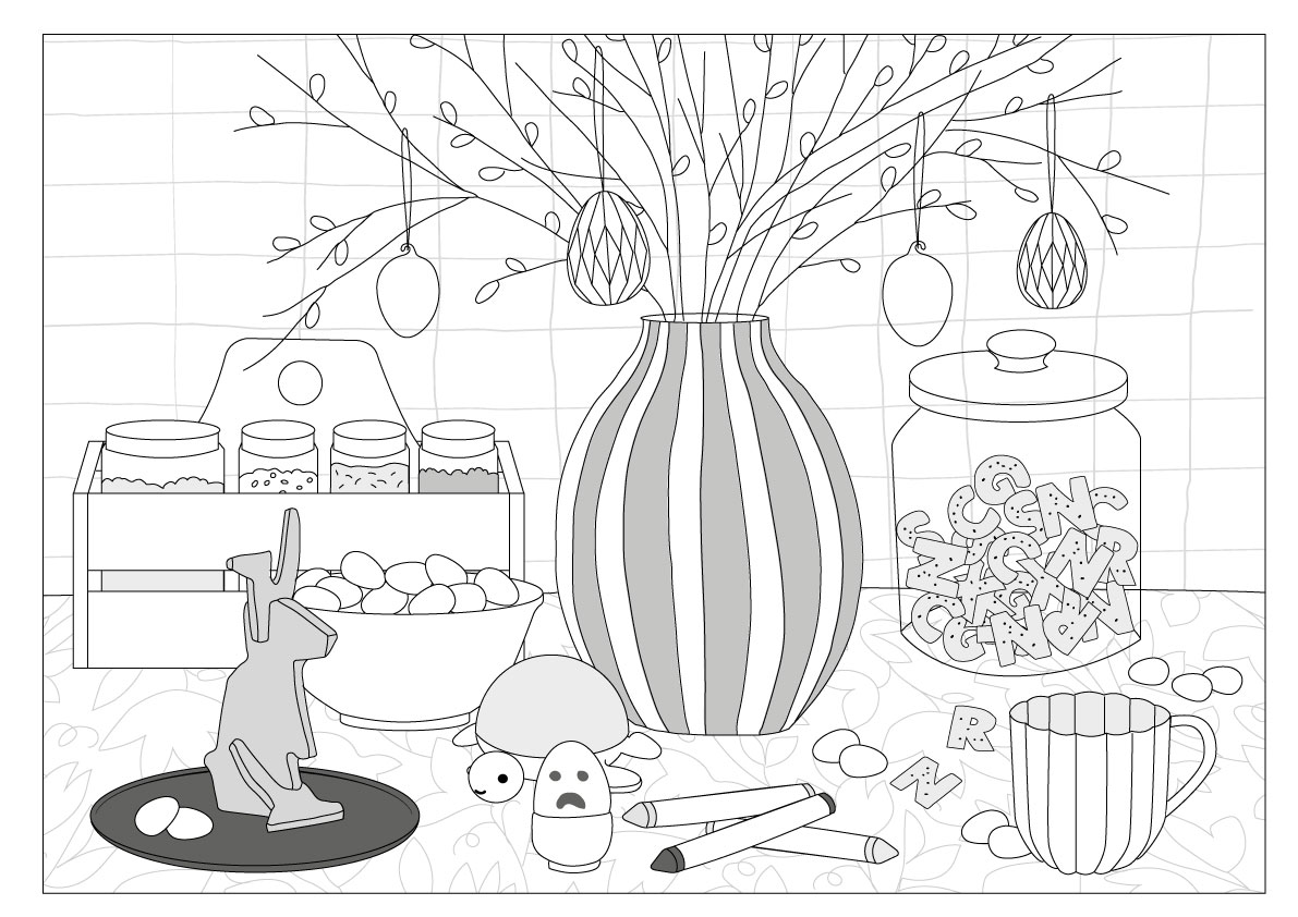 Coloriage pour table de paques