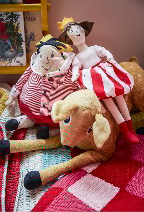Colourful soft toys.