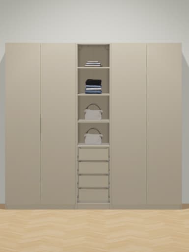 combinazione di armadio PAX beige con ante a battente