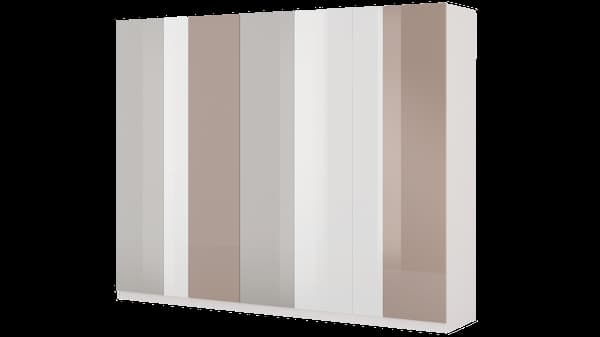 Combinazione di guardaroba bianco con ante colorate
