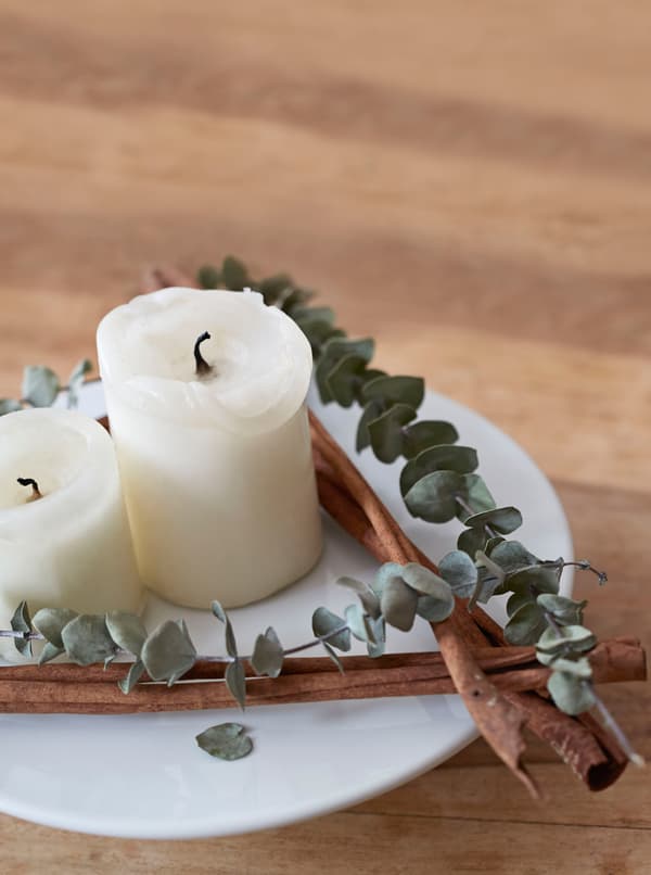 Combine festive scents and candlelight.