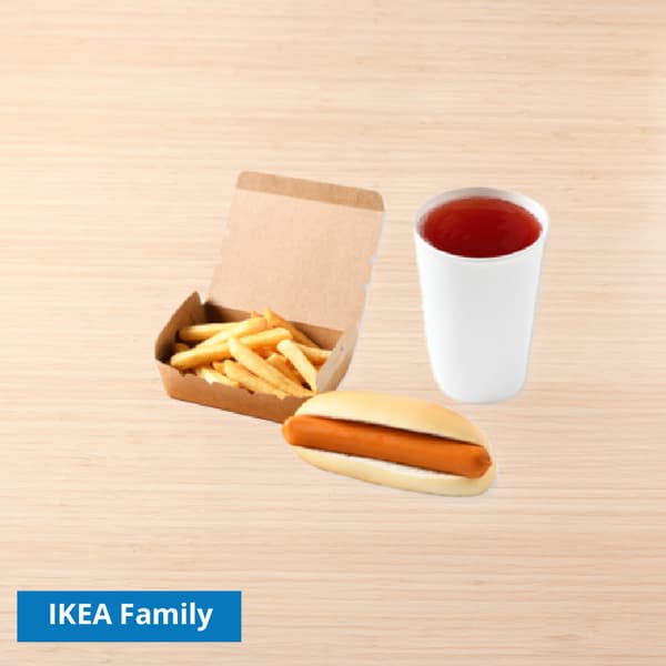 Combo 1 
Hotdog + French fries + Refill drink
IKEA Family price: 89 THB
Normal price: 99 THB