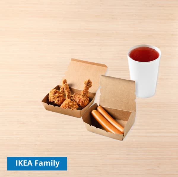 Combo 2 
3 pcs. of chicken tulips + 2 pcs. sausages + Refill drink
IKEA Family price: 119 THB
Normal price: 139 THB