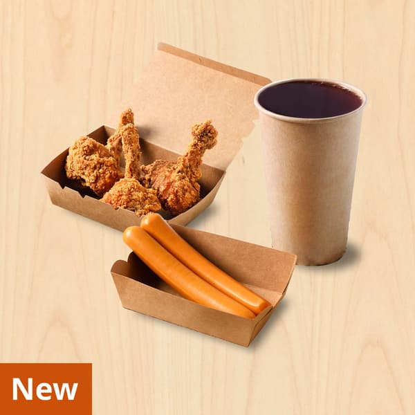 Combo 2 
3 pcs. of chicken tulips + sausages + Refill drink
IKEA Family price: 119 THB
Normal price: 143 THB