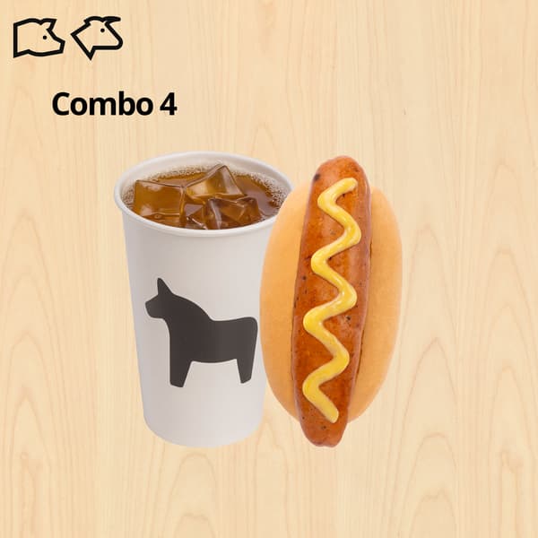 Combo 4
Cheesy pork sausage + drink
₱130