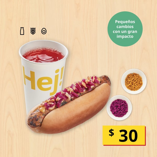 Combo hot dog vegetariano + soda
Servido con cebolla crujiente y col morada.
Incluye refresco de refill de 350ml*