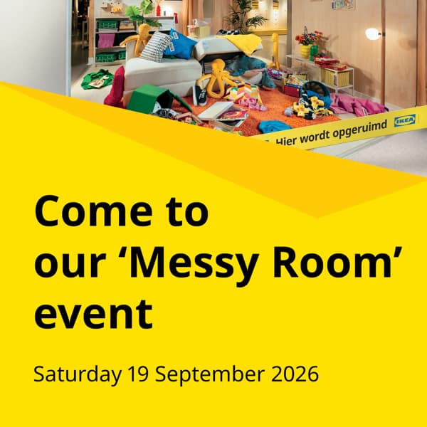 Come to our Messy Room event on Saturdat 19 September 2026.
