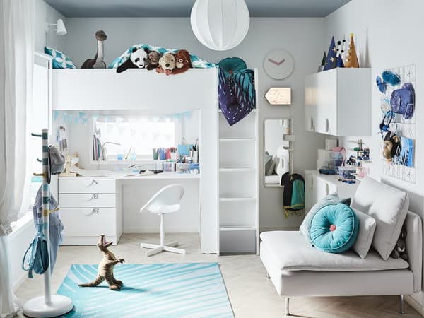 Como decorar un dormitorio infantil en tons azuis