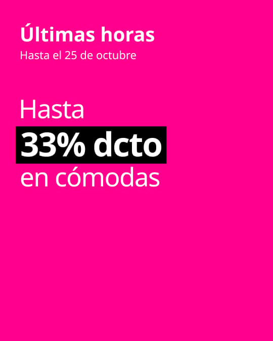 Cómodas con hasta 33% dcto en Hot Sale.
