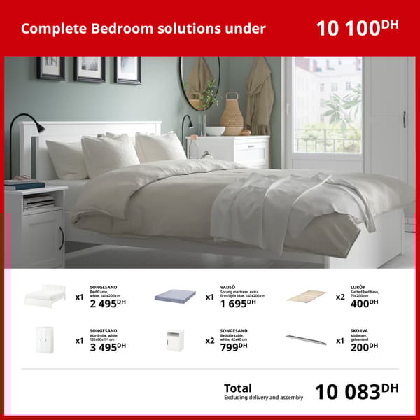 Complete bedroom solution under 1000DH