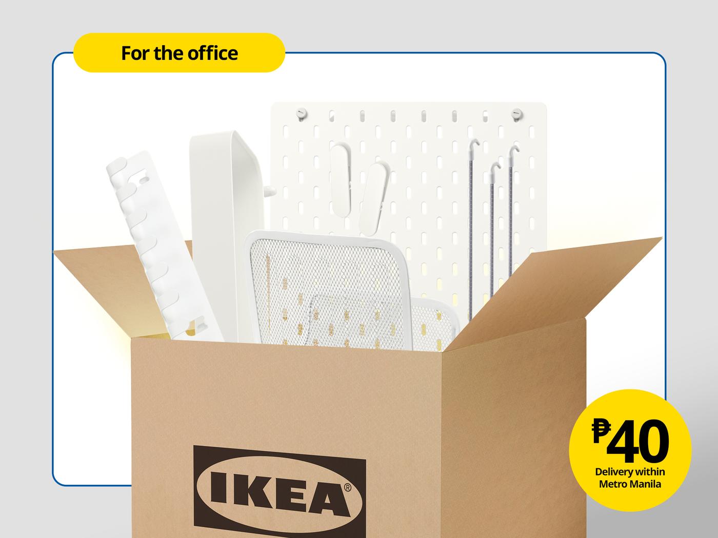 Complete your office setup with the SKÅDIS pegboard and accessories. Enjoy hassle-free shipping anywhere in Metro Manila for only ₱40.