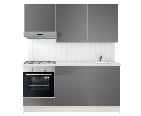 Composizione cucina KNOXHULT grigio con elettrodomestici inox